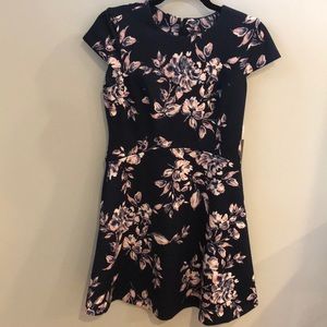 Blue and pink floral dress